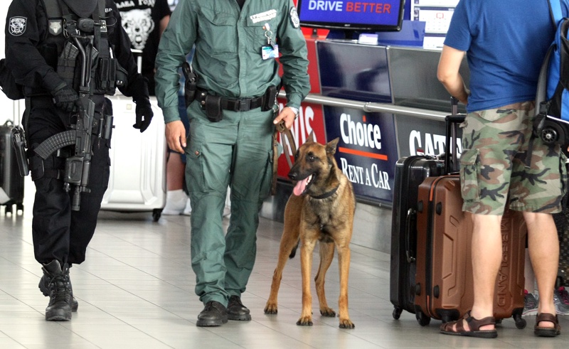 Proibição de viajar — controlo aduaneiro com cão de deteção